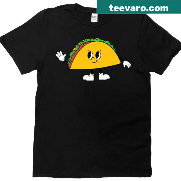 Cute smiling taco character graphic t-shirt