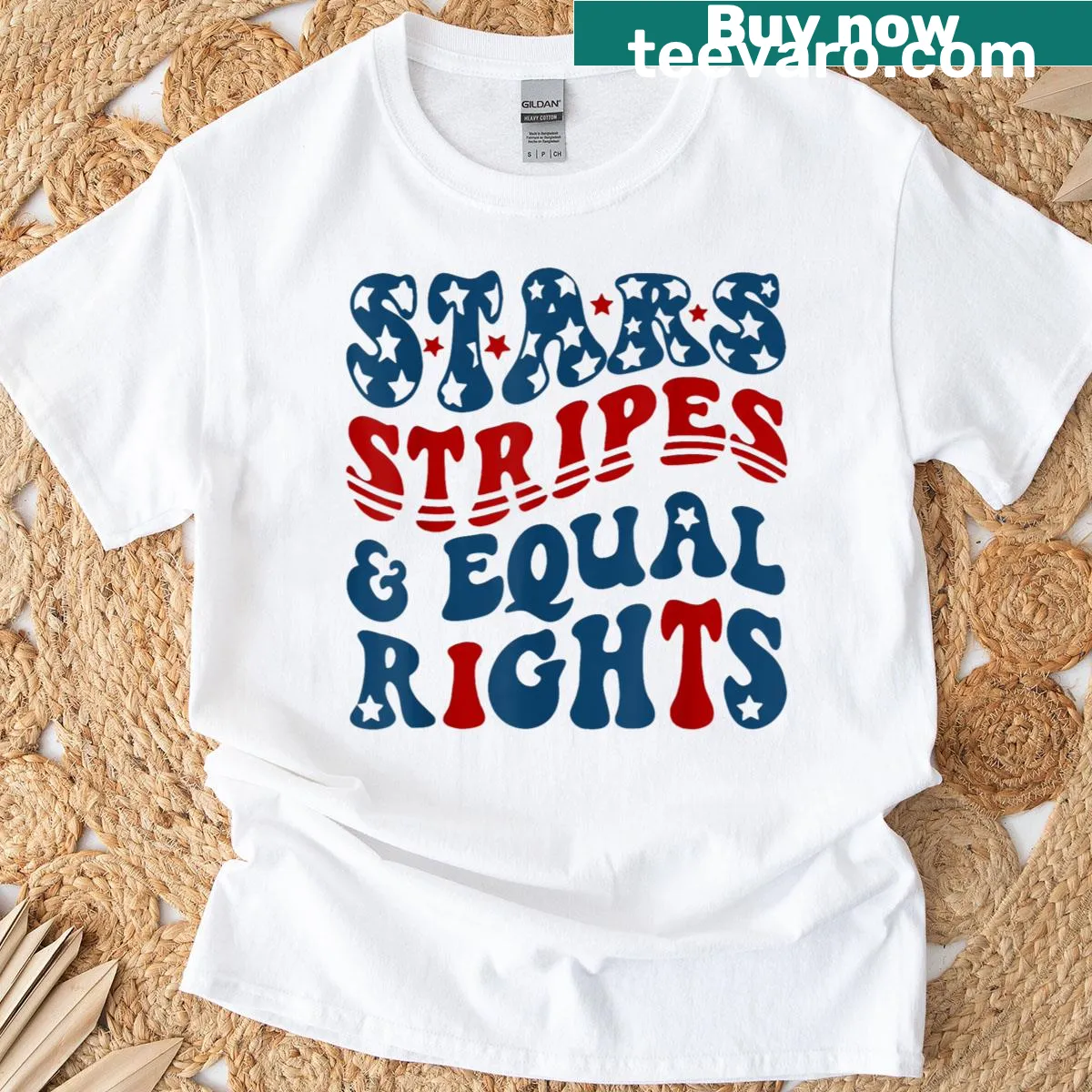 T-shirt with a patriotic design highlighting women's rights — on a men's t-shirt