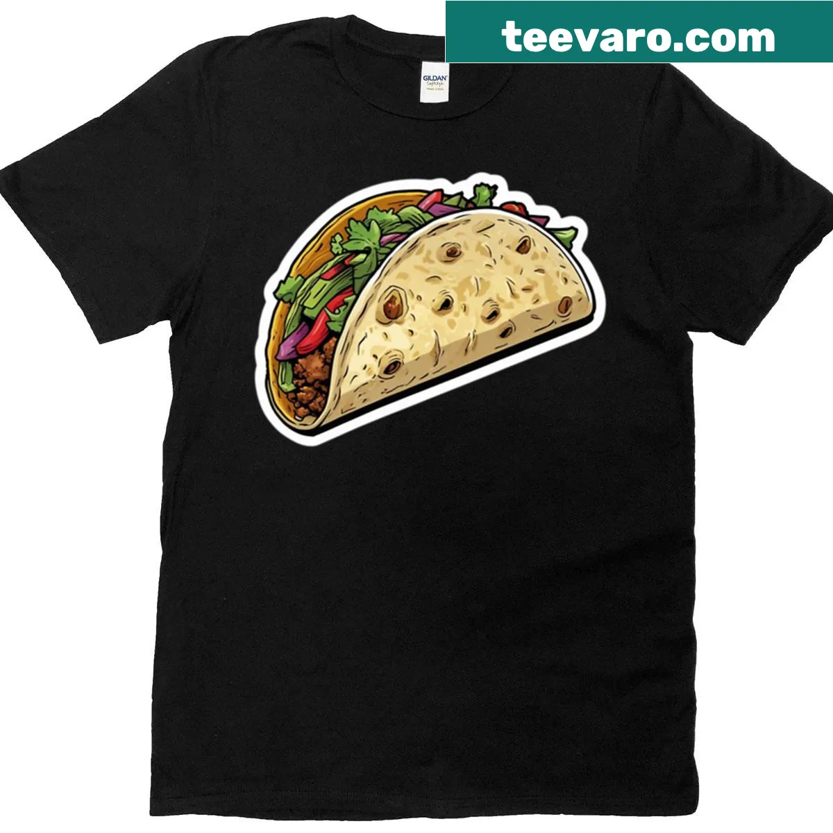Playful taco graphic T-shirt for food lovers. — on a men's t-shirt
