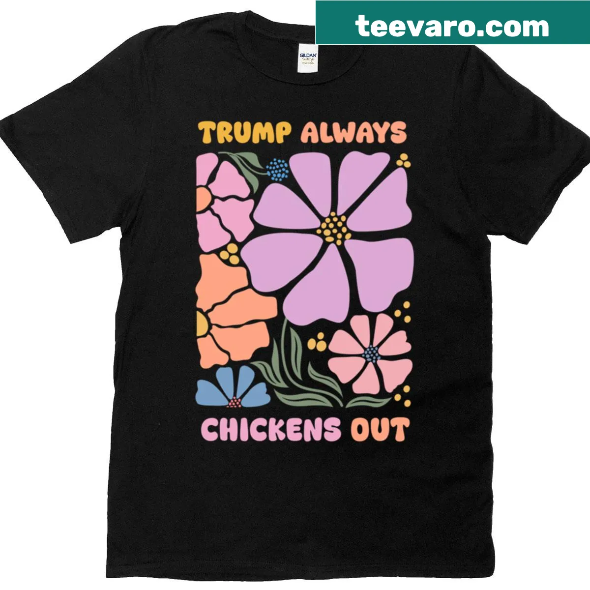 Oversized shirt with taco-themed anti-Trump graphic and bold typography — on a men's t-shirt