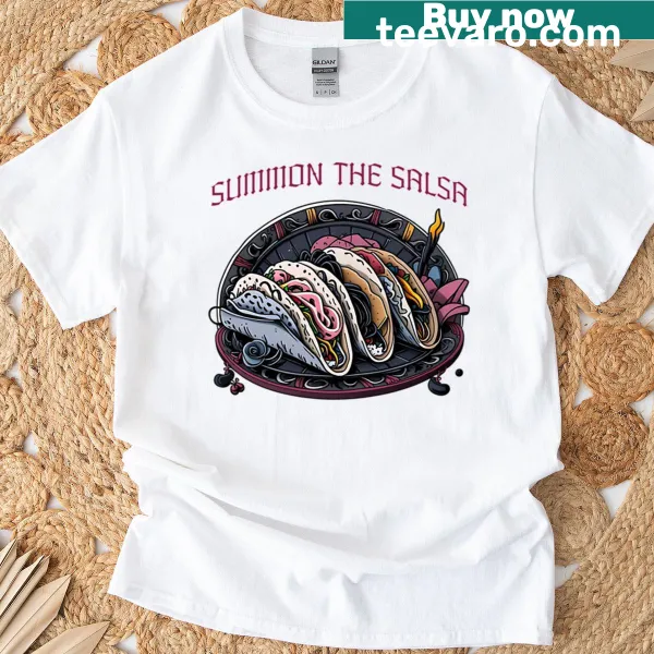 Funny goth taco illustration on active T-shirt