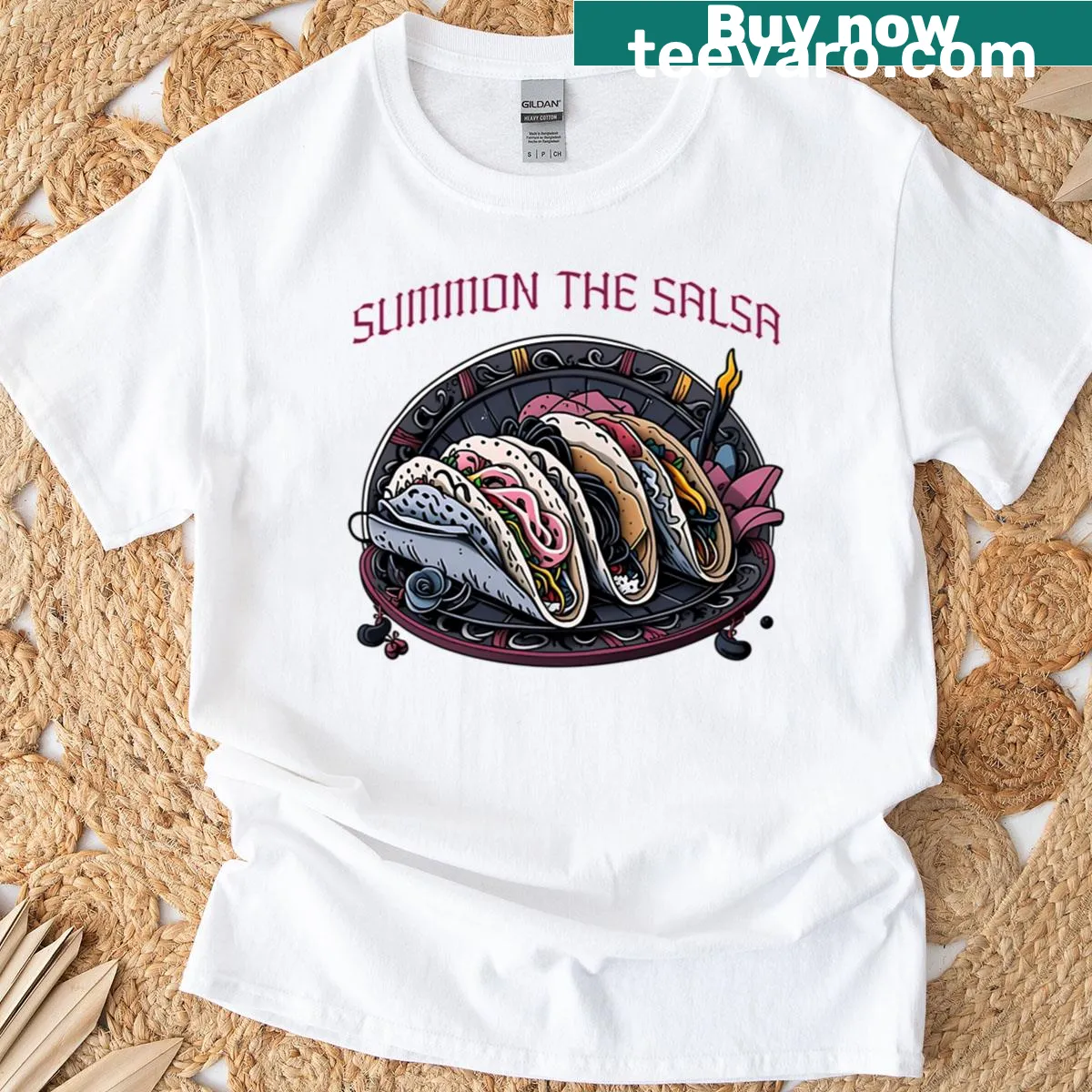 Funny goth taco illustration on active T-shirt — on a men's t-shirt