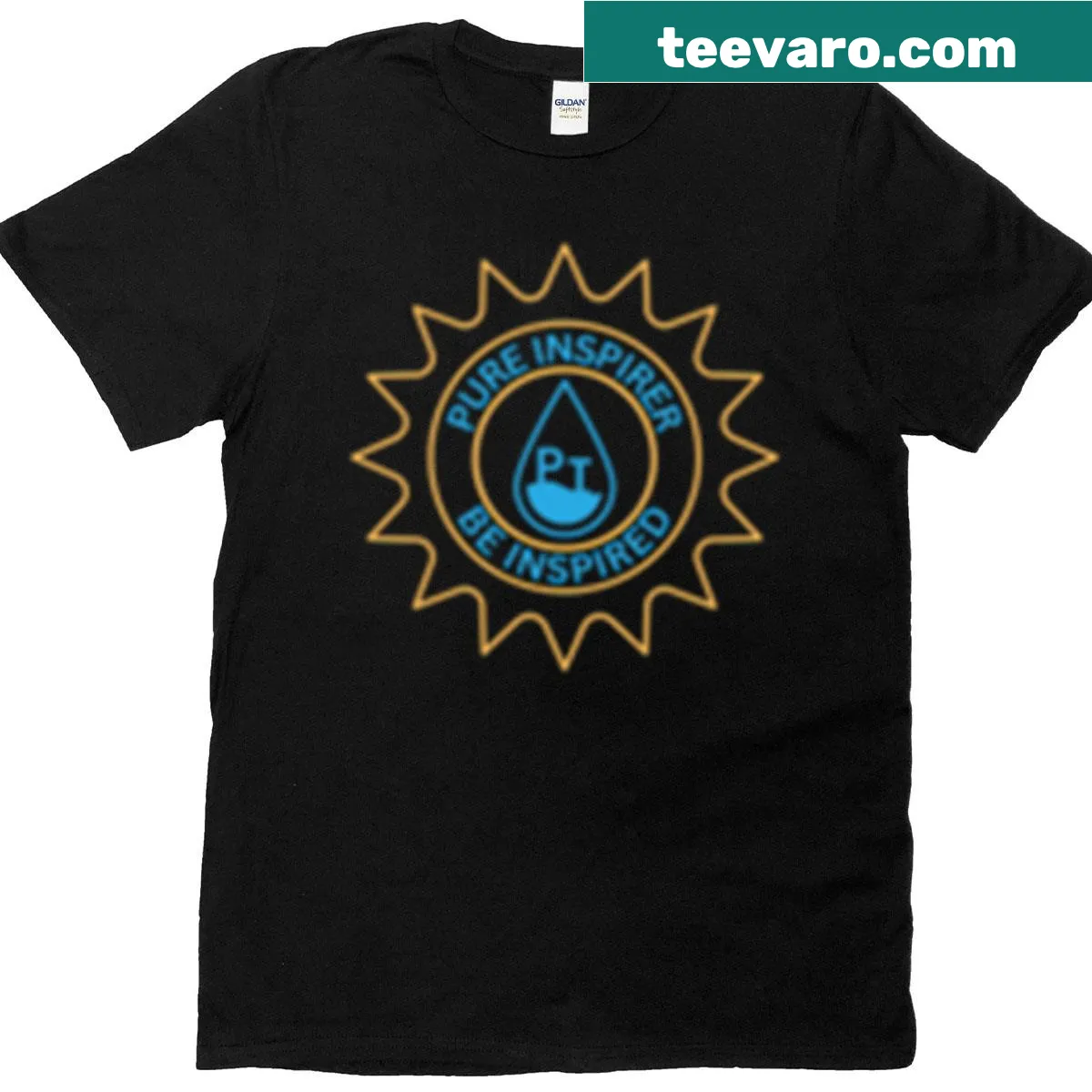 Inspirational initials graphic t-shirt — on a men's t-shirt