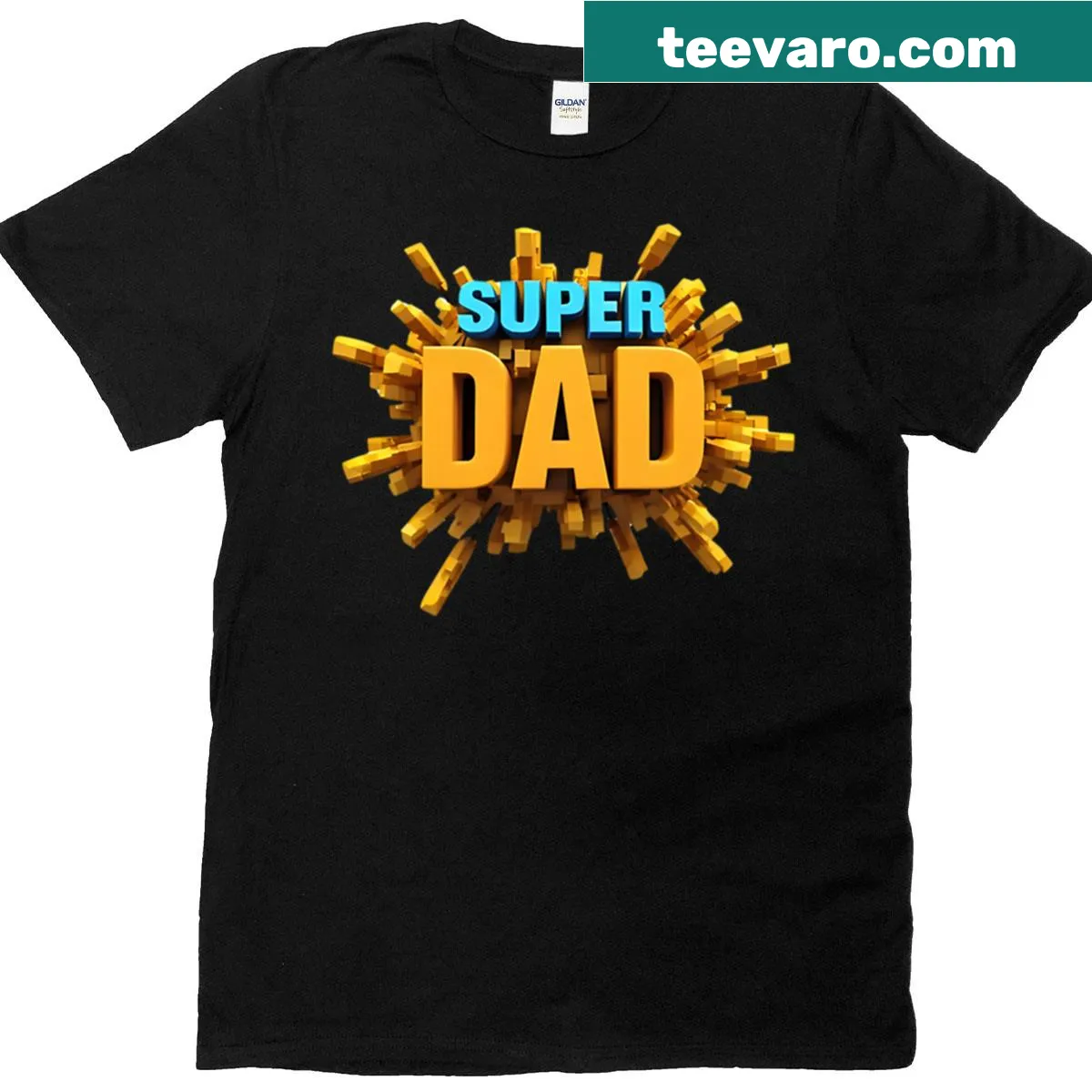 T-shirt featuring a playful 'Super Dad' graphic. — on a men's t-shirt