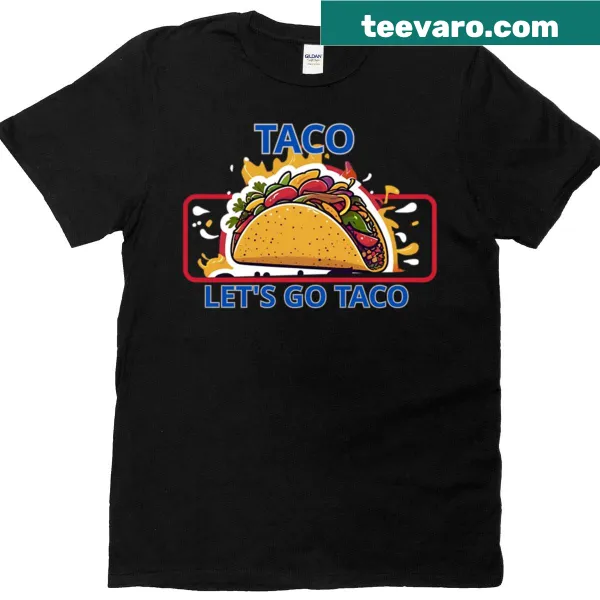 Playful taco character design with text on T-shirt