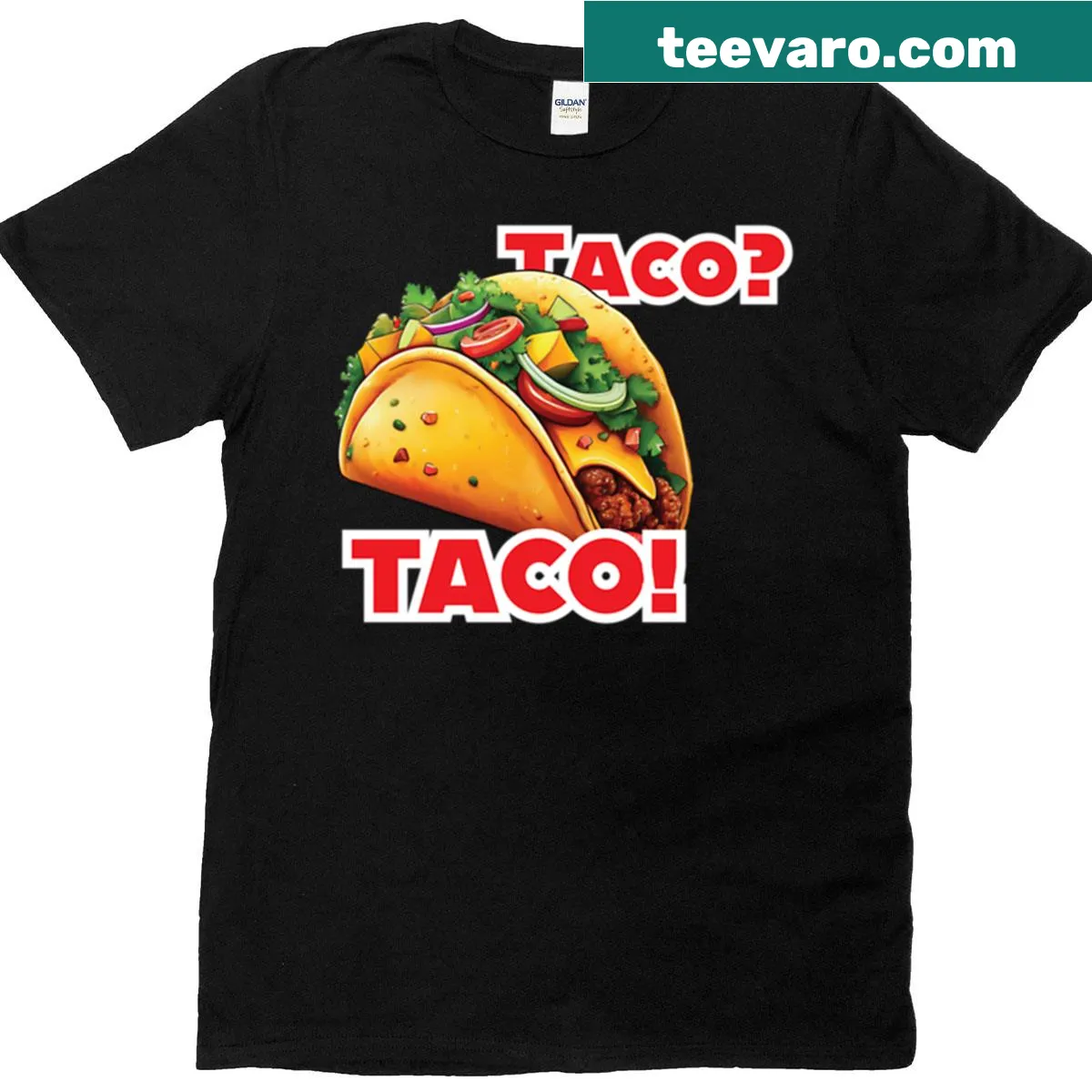Oversized T-shirt with bold 'Taco Taco' text design — on a men's t-shirt