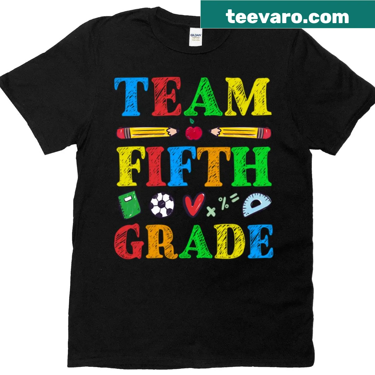 Fifth Grade t-shirt featuring fun team-themed text — on a men's t-shirt