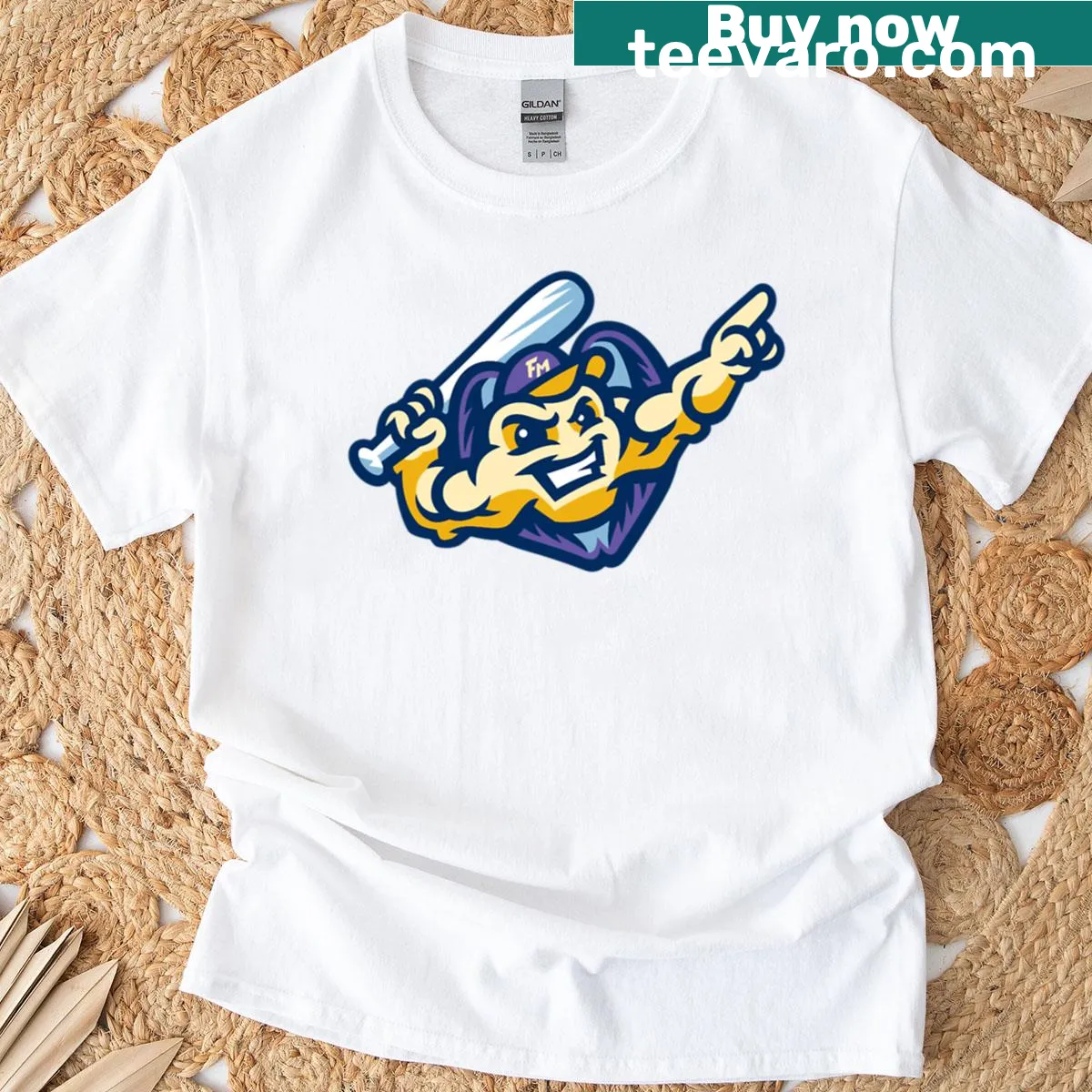 Bold graphic and text on a sports-themed t-shirt — on a men's t-shirt