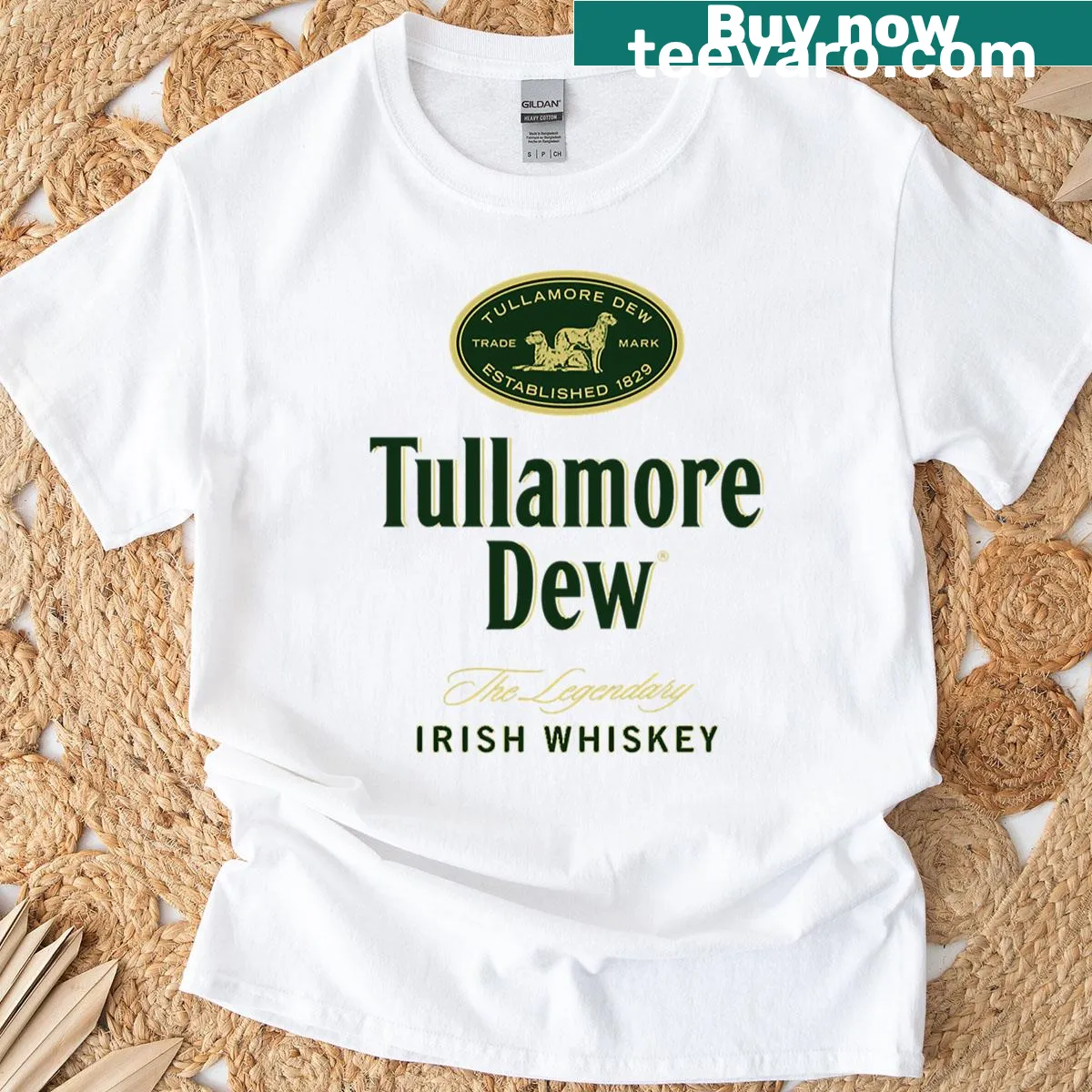 Vintage-styled Tullamore Dew Company Logo t-shirt for brewery enthusiasts — on a men's t-shirt