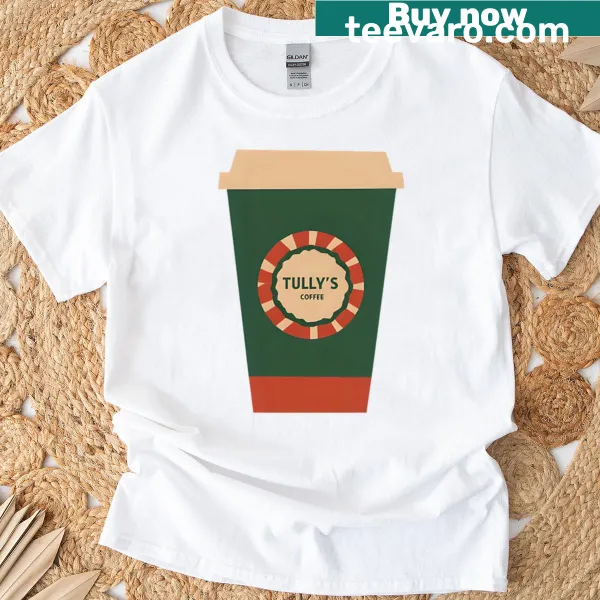 Tullys coffee cup graphic on a t-shirt