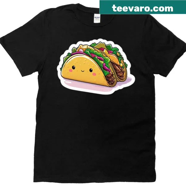 T-shirt with a fun graphic of two crunchy tacos