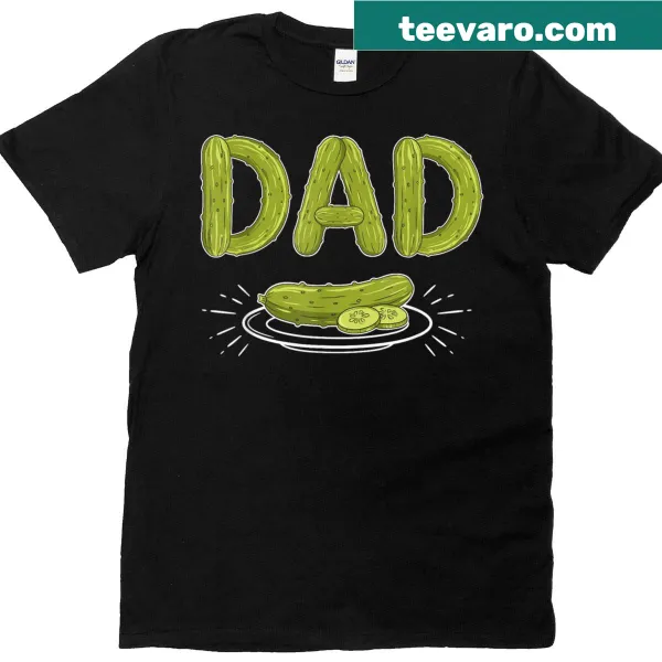 Vintage-style T-shirt featuring a funny pickle graphic for dads