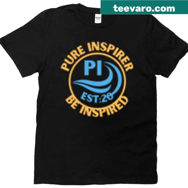 T-shirt featuring playful wavy initials in an abstract design