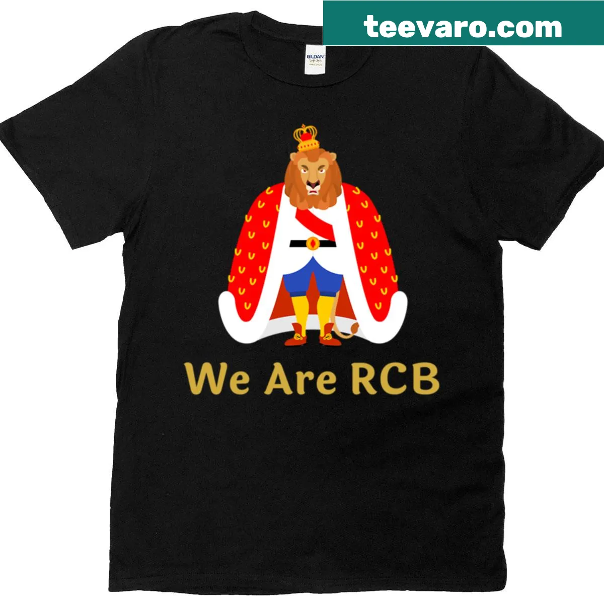 Bold Rcb team support t-shirt with strong typography — on a men's t-shirt