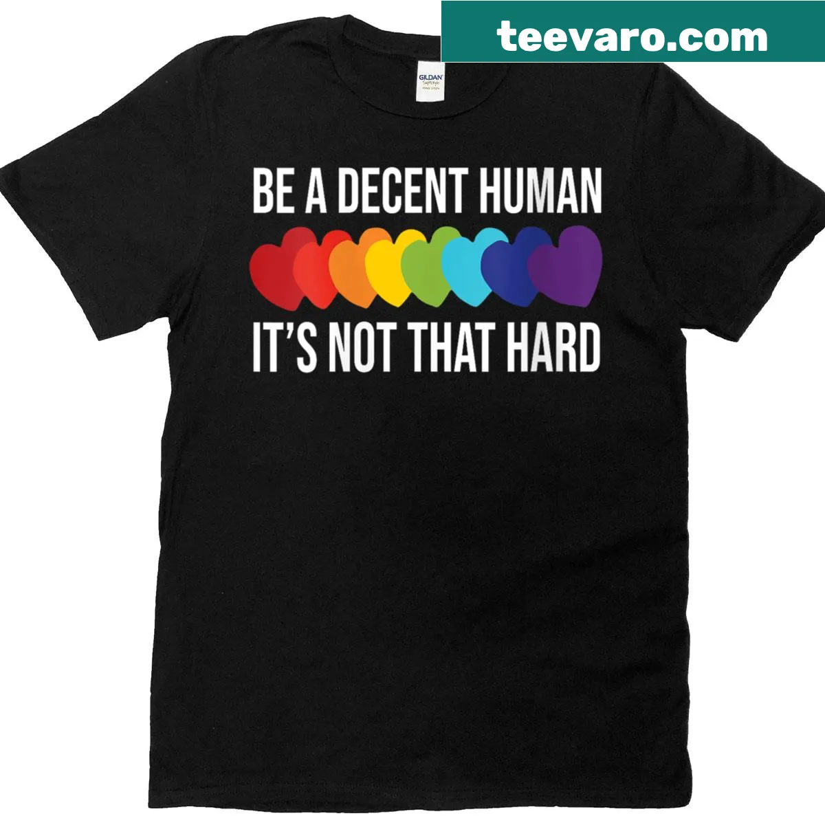 Funny women's t-shirt with a heart and motivational saying — on a men's t-shirt