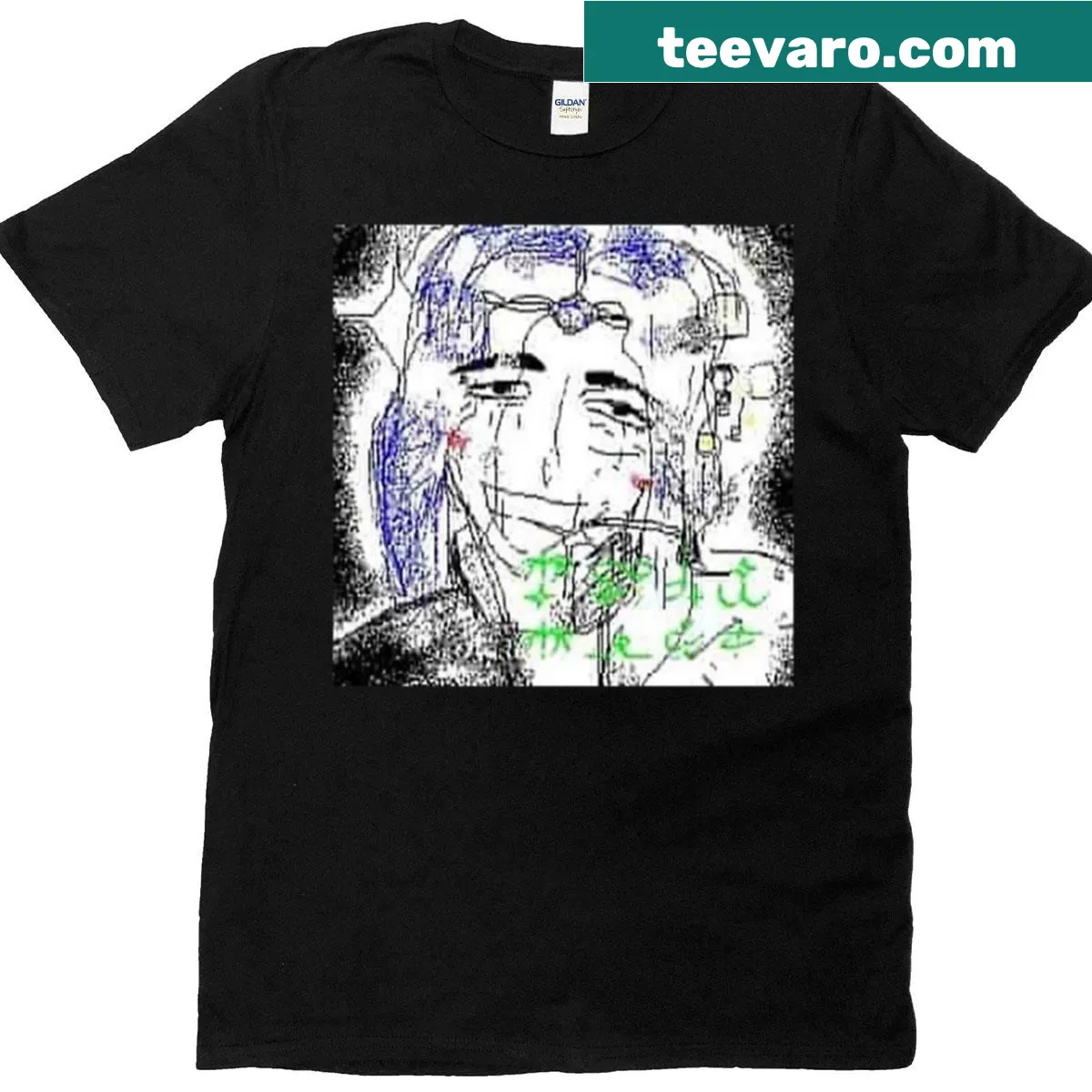 Bootleg oversized T-shirt with vintage-distressed artwork — on a men's t-shirt