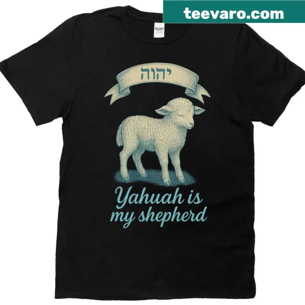 T-shirt featuring a gentle lamb design and faith-centric text