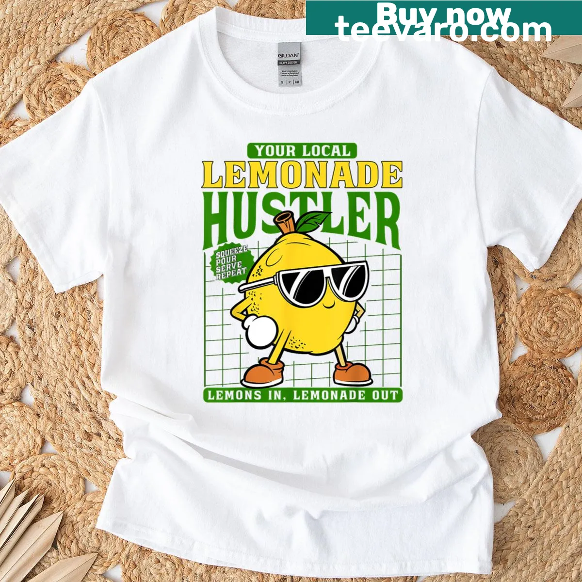Kids t-shirt with a funny lemonade stand graphic — on a men's t-shirt