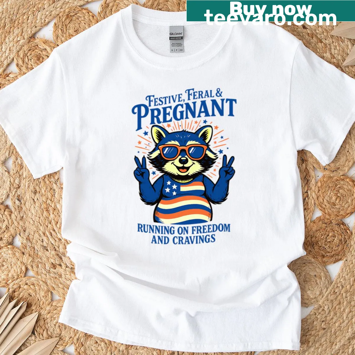 Fourth of July T-shirt for pregnancy announcement — on a men's t-shirt