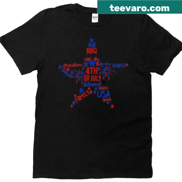 Oversized patriotic star graphic T-shirt for July 4th