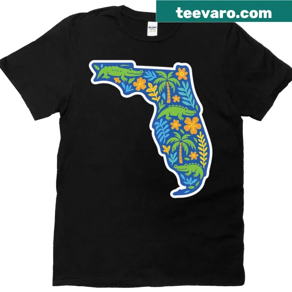Whimsical alligator graphic on Alligator State T-shirt