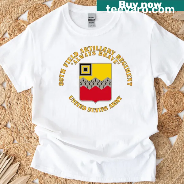 T-shirt featuring the emblem of the 80th Field Artillery Regiment.