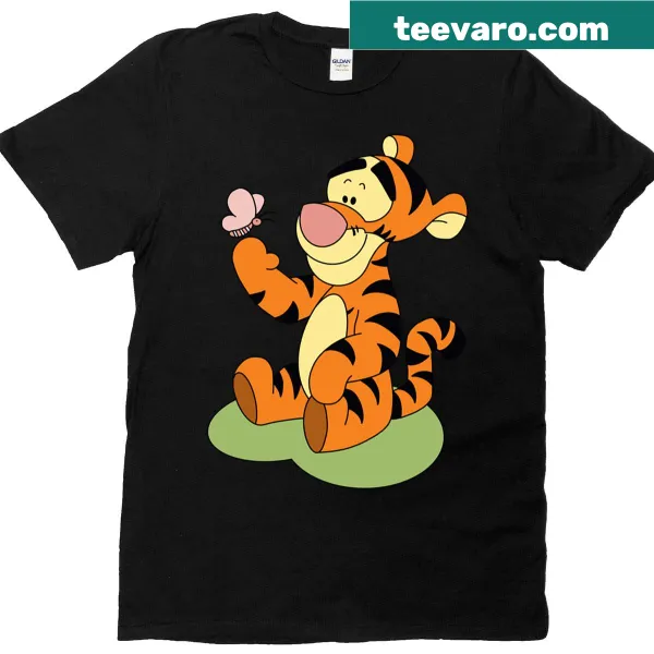 T-shirt featuring a whimsical illustration of a baby Tigger