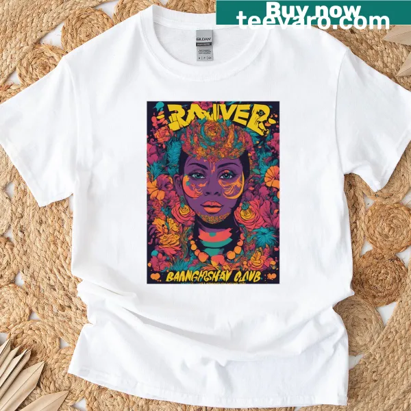 Bold rave culture-themed T-shirt celebrating Bangladesh's music scene