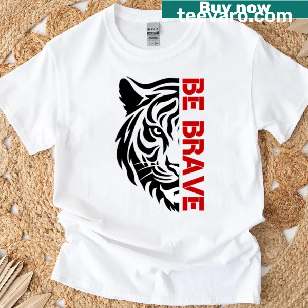 Illustration of a lion's face symbolizing strength on a t-shirt