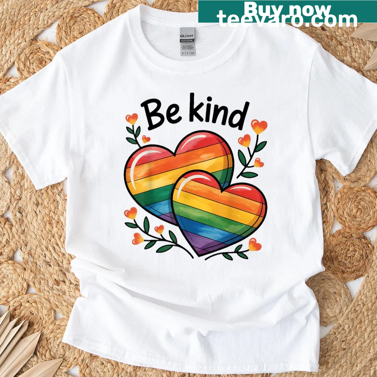 T-shirt with beautiful typography promoting kindness and love — on a men's t-shirt