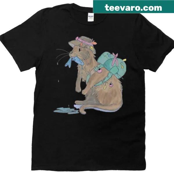 Playful beaver illustration on a casual t-shirt