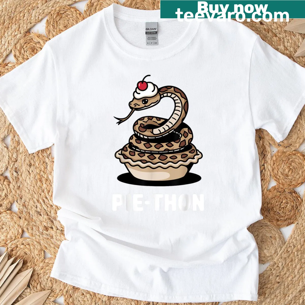 Illustration t-shirt featuring a beautiful ball python design for reptile lovers. — on a men's t-shirt