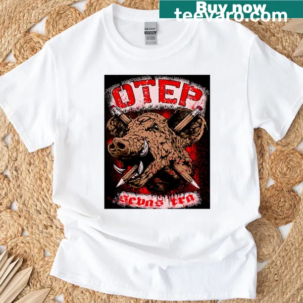 Graphic T-shirt featuring a blood pig illustration