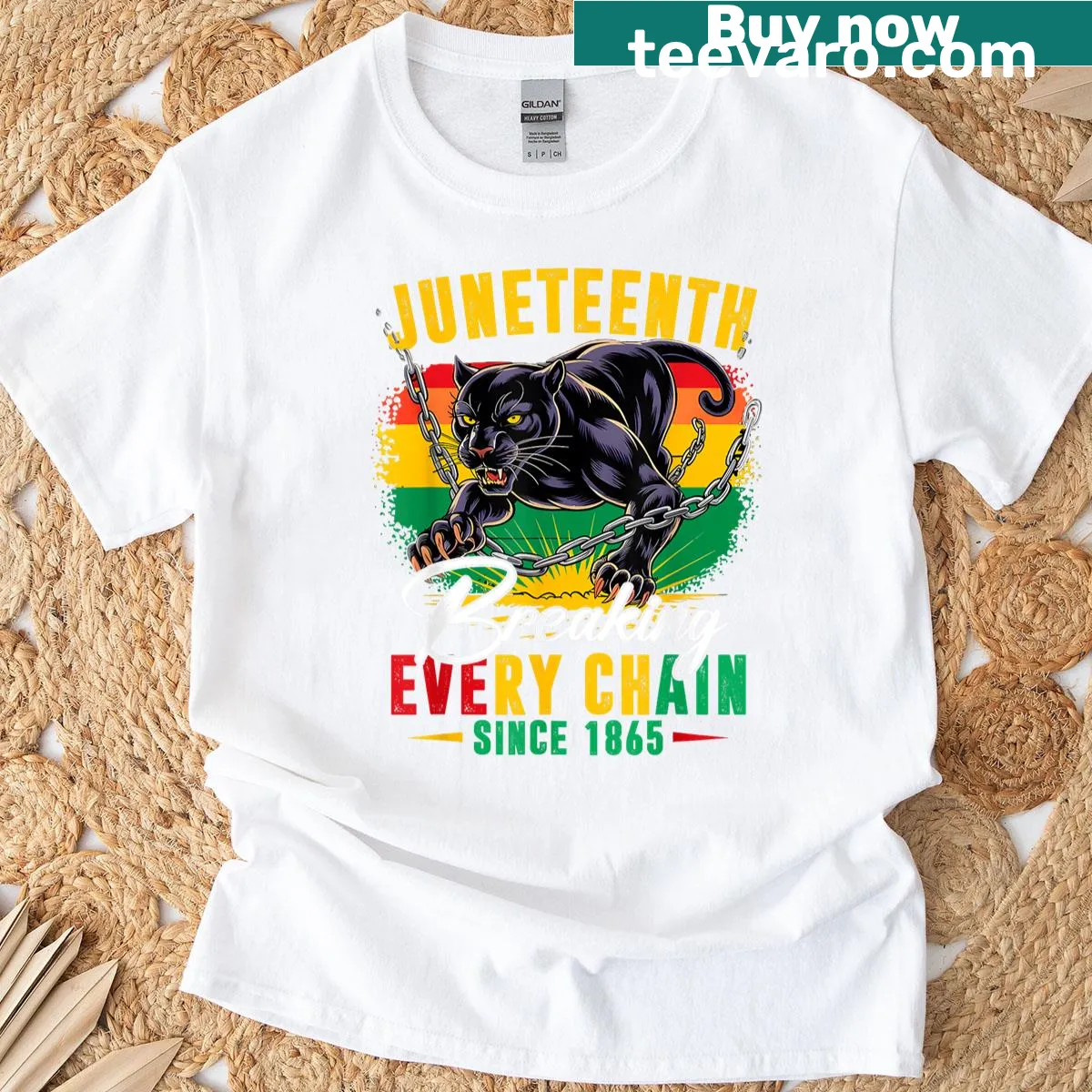 Juneteenth commemorative T-shirt with inspirational text — on a men's t-shirt
