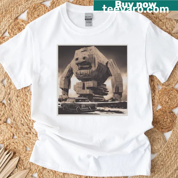 Oversized T-shirt with a bold monster illustration