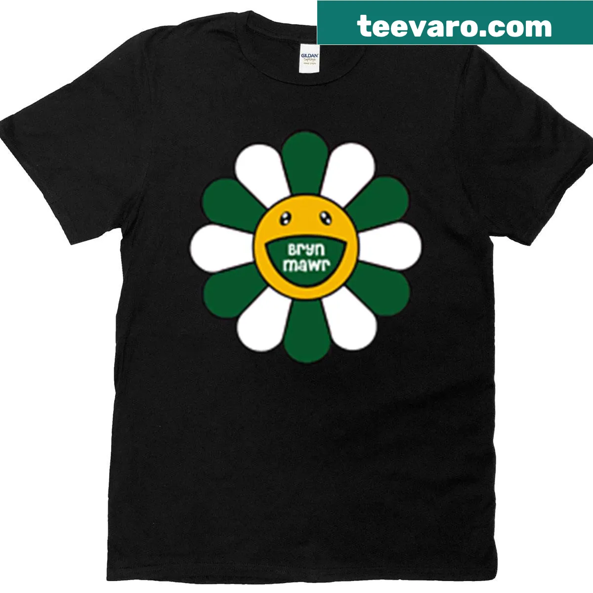 Artistic flower face graphic on a nature-inspired t-shirt. — on a men's t-shirt