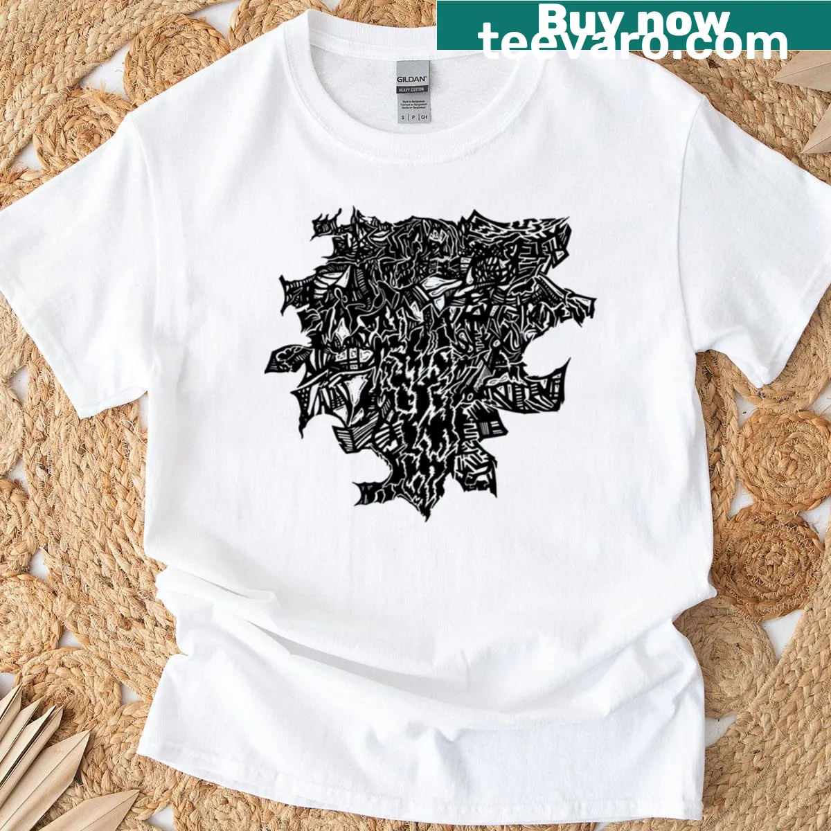 Illustrated castle graphic on a whimsical t-shirt — on a men's t-shirt