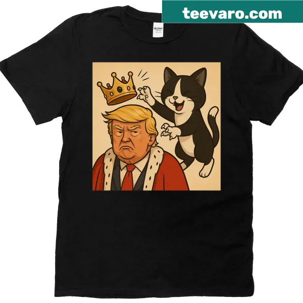 Witty oversized T-shirt with the phrase 'Cats Not Kings'