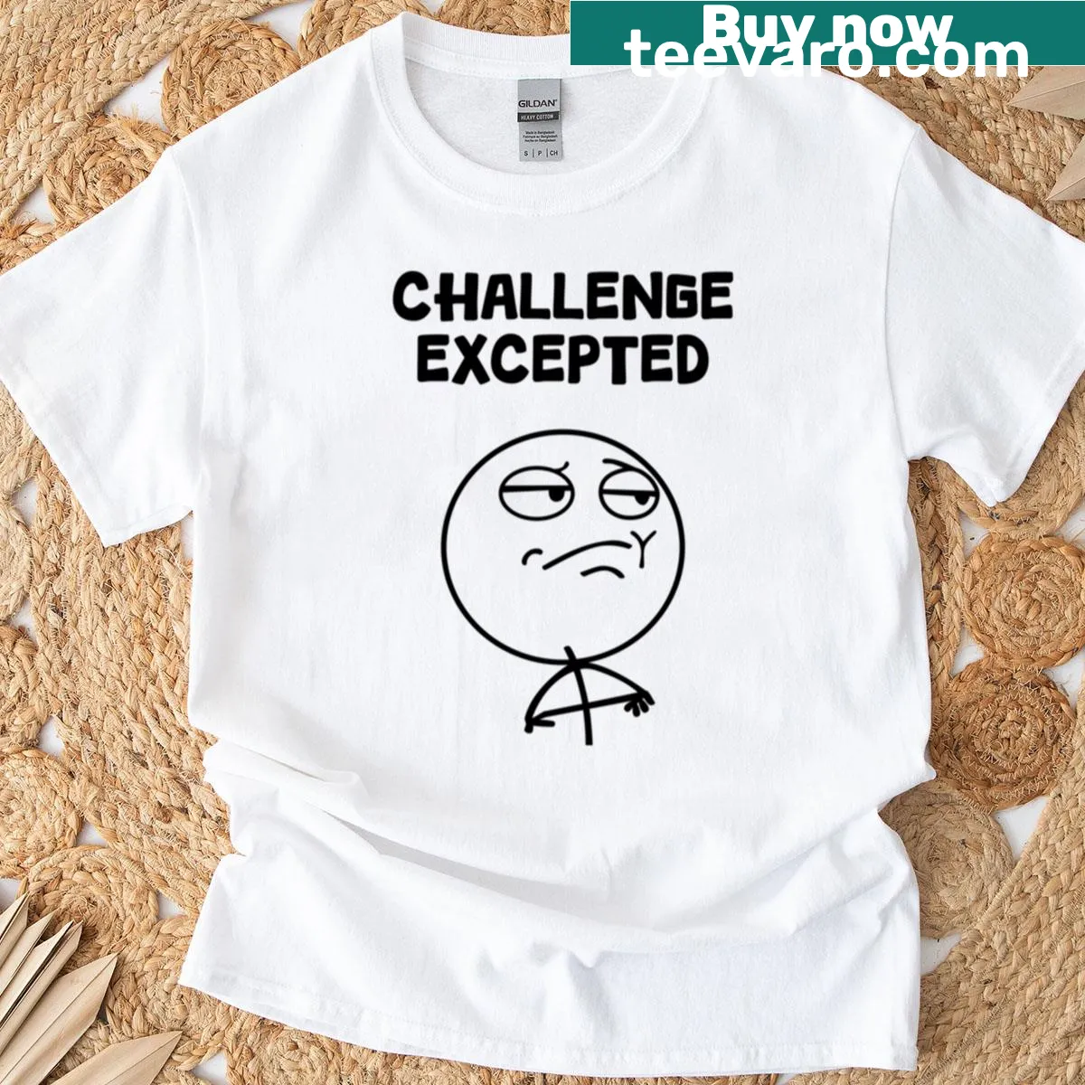 Oversized t-shirt with the phrase 'Challenge Accepted' — on a men's t-shirt