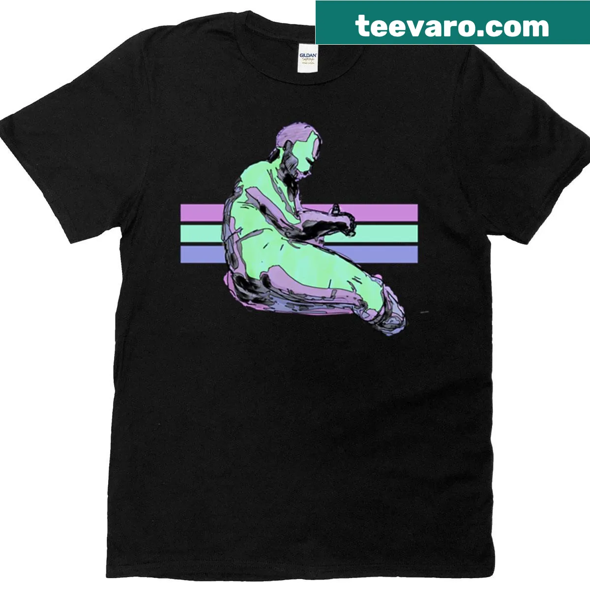 Playful typography graphic on a t-shirt — on a men's t-shirt