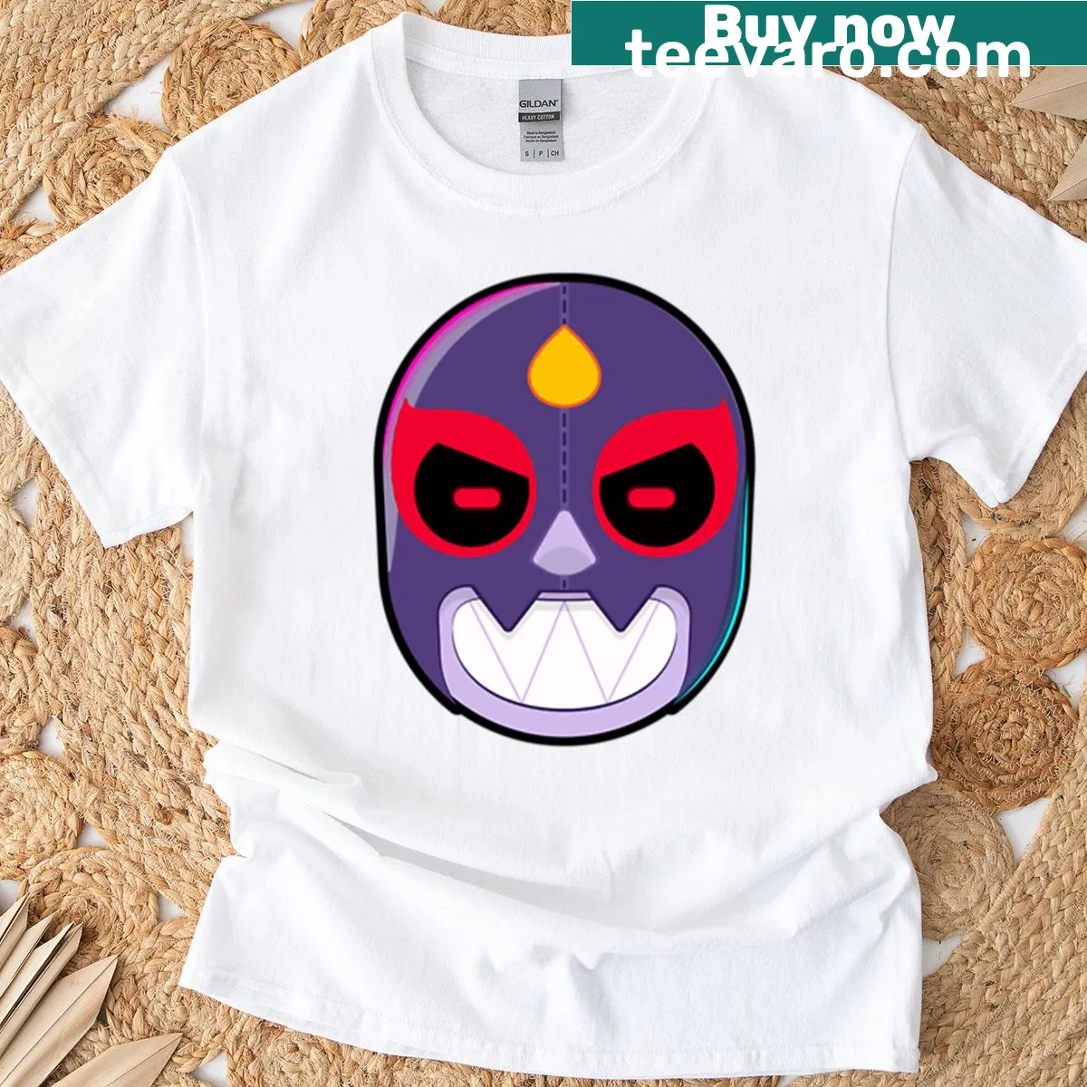Cartoon design of the Vamprimo character on a T-shirt — on a men's t-shirt