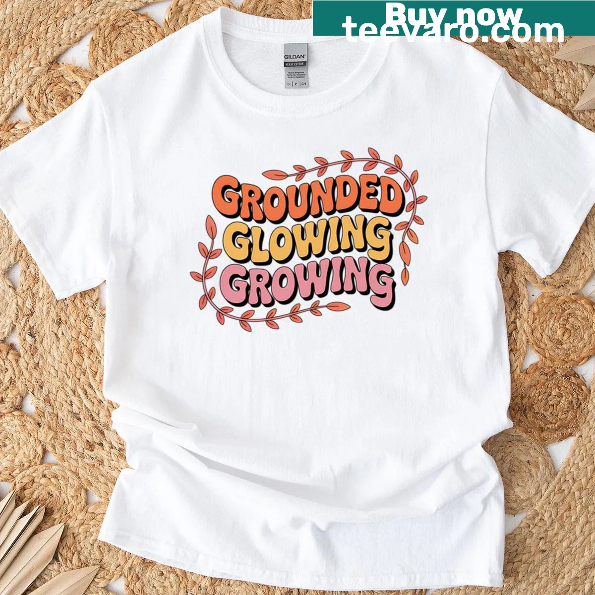 Oversized t-shirt with uplifting typography design — on a men's t-shirt