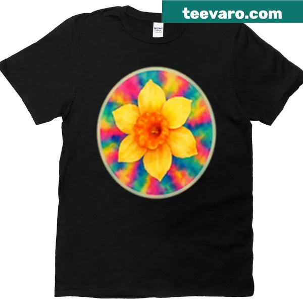 Illustration of daffodils on a casual t-shirt