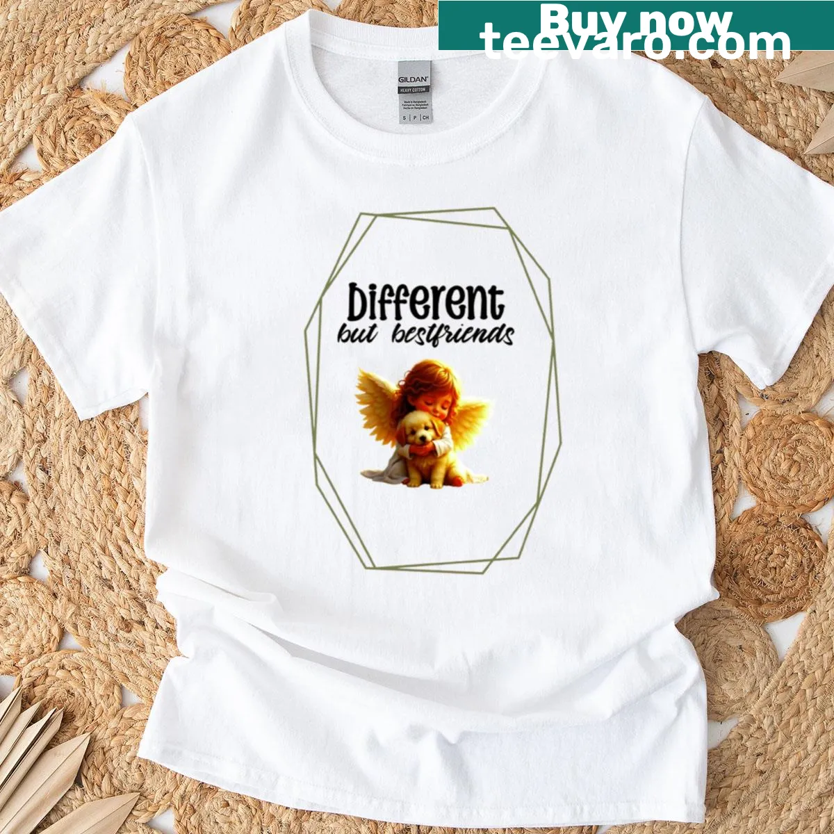 Inspirational message about friendship on oversized T-shirt — on a men's t-shirt