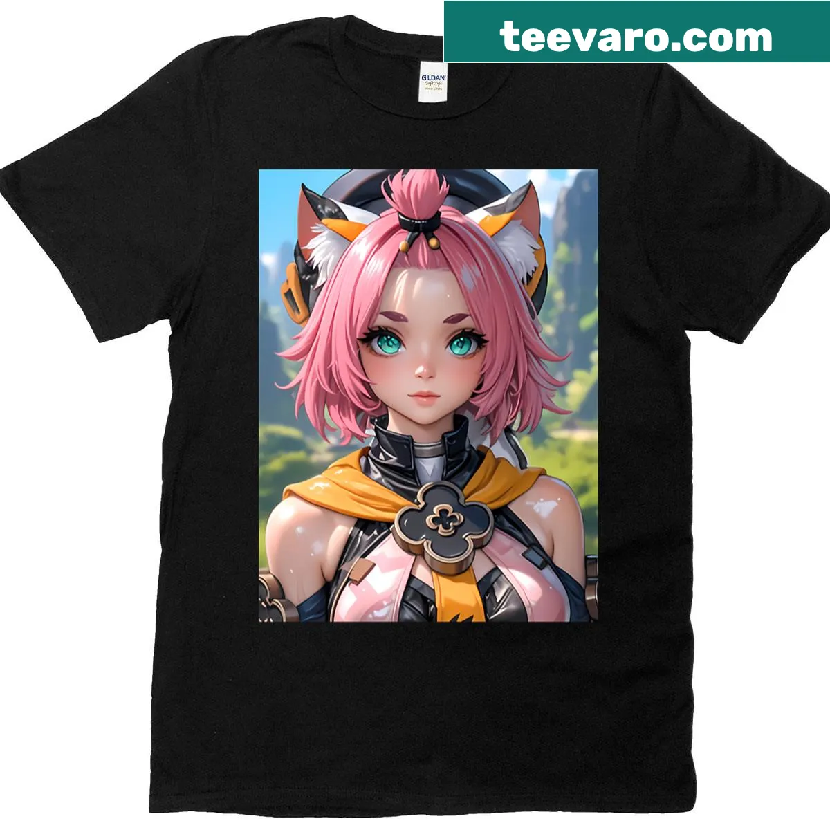 Enchanting Diona Hero Look T-shirt from Genshin Impact — on a men's t-shirt