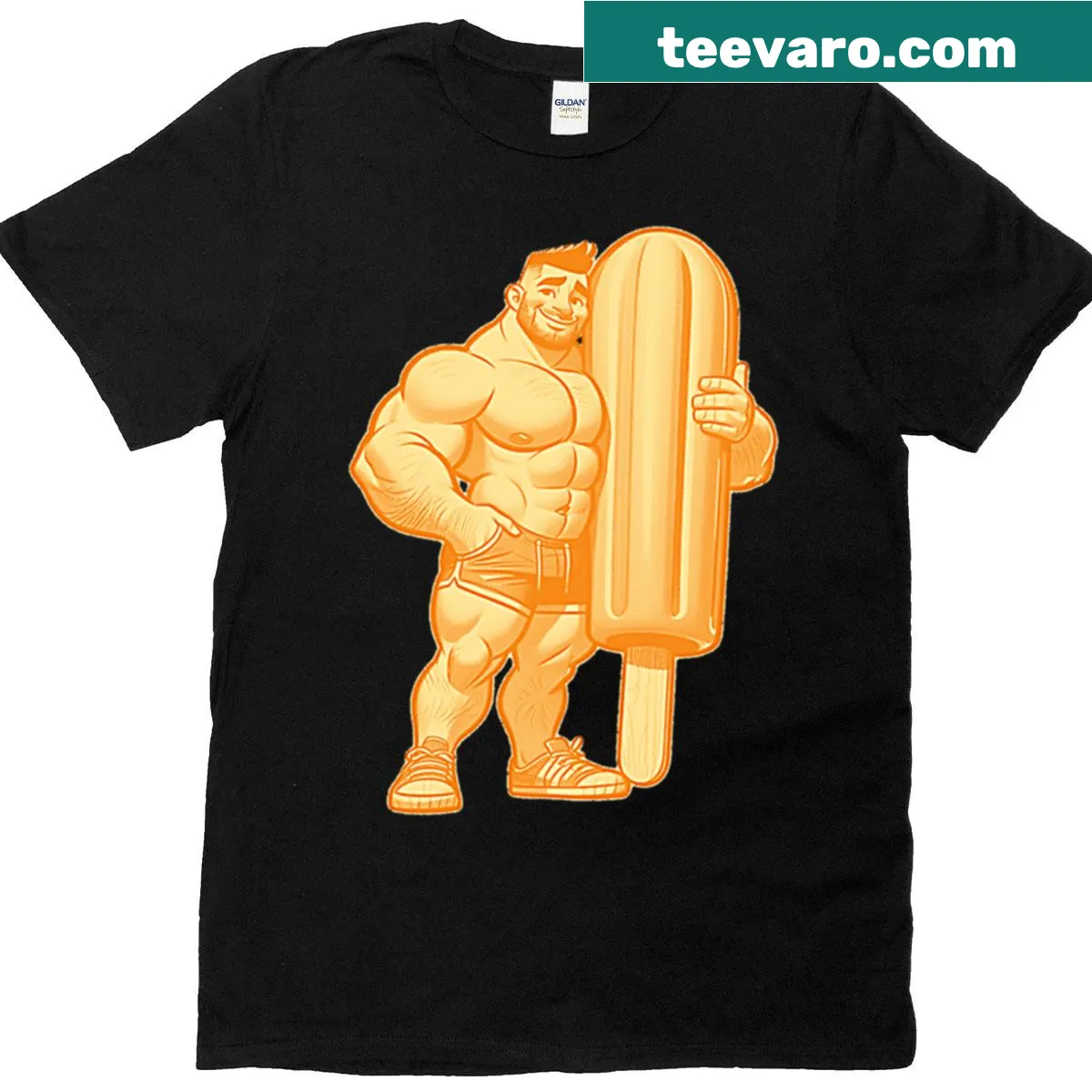 Whimsical Dreamsicle graphic T-shirt design — on a men's t-shirt