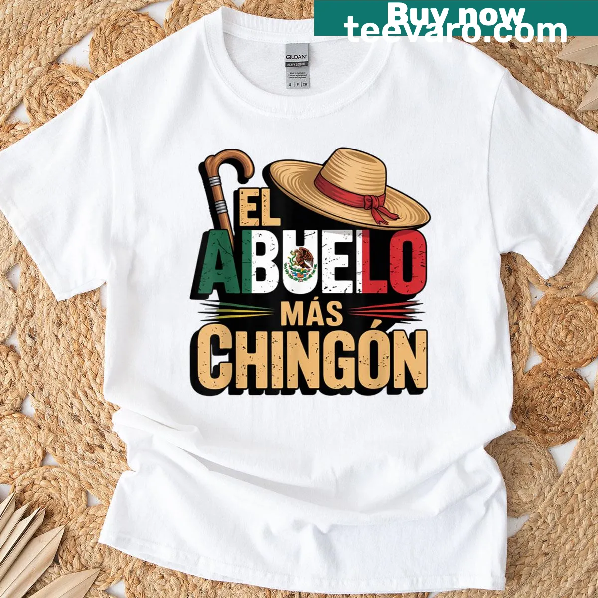 Humorous typography celebrating best Mexican dad on a t-shirt — on a men's t-shirt