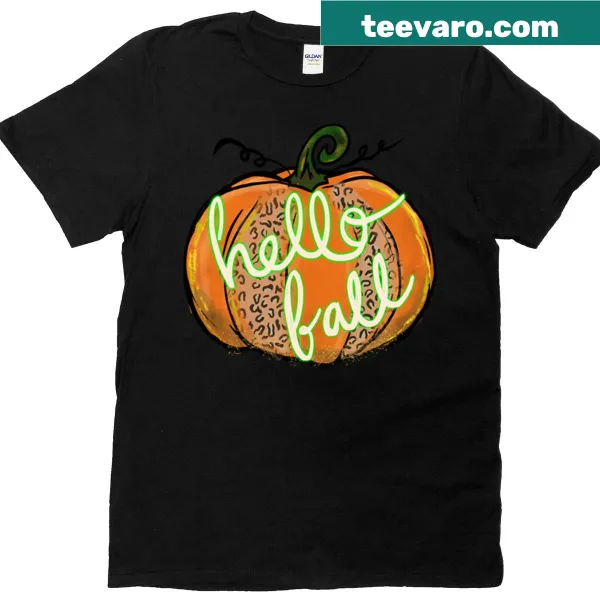 Active t-shirt featuring a lively pumpkin illustration