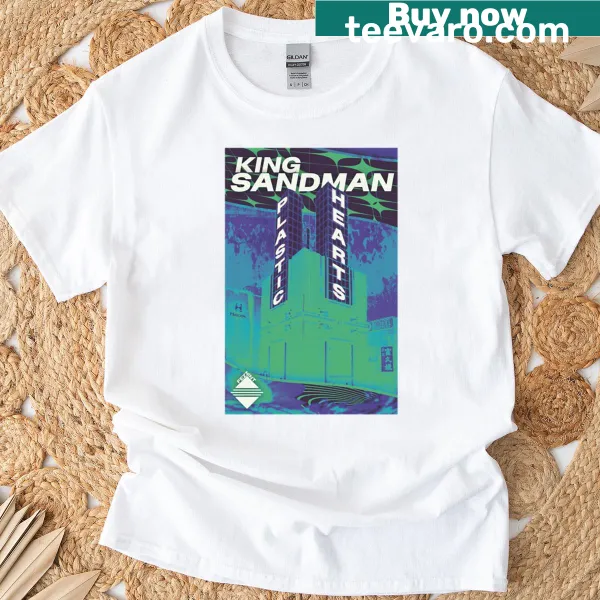 Whimsical T-shirt featuring cartoon hearts and playful lettering