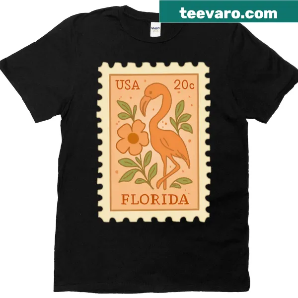 Vintage state stamp design representing Florida on an oversized T-shirt.